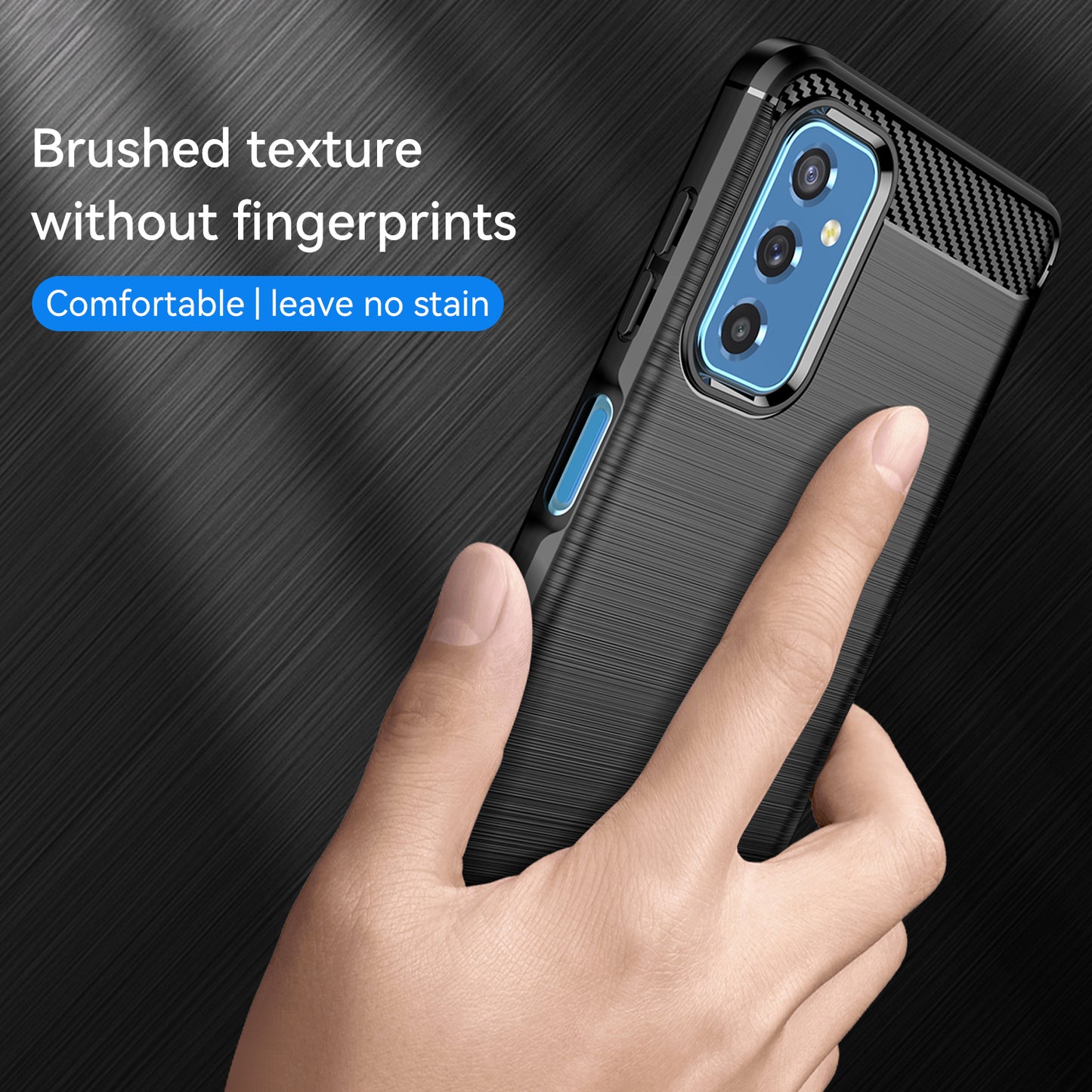 1.8mm Heat Dissipation TPU Case 1.8mm Brushed Surface Carbon Fiber Texture Phone Cover for Samsung Galaxy M52 5G