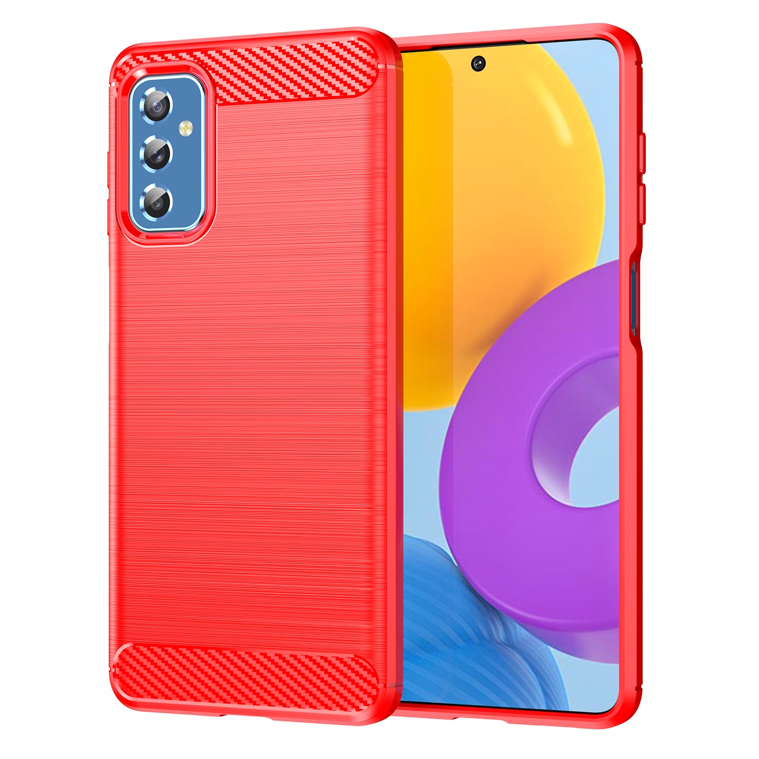 1.8mm Heat Dissipation TPU Case 1.8mm Brushed Surface Carbon Fiber Texture Phone Cover for Samsung Galaxy M52 5G
