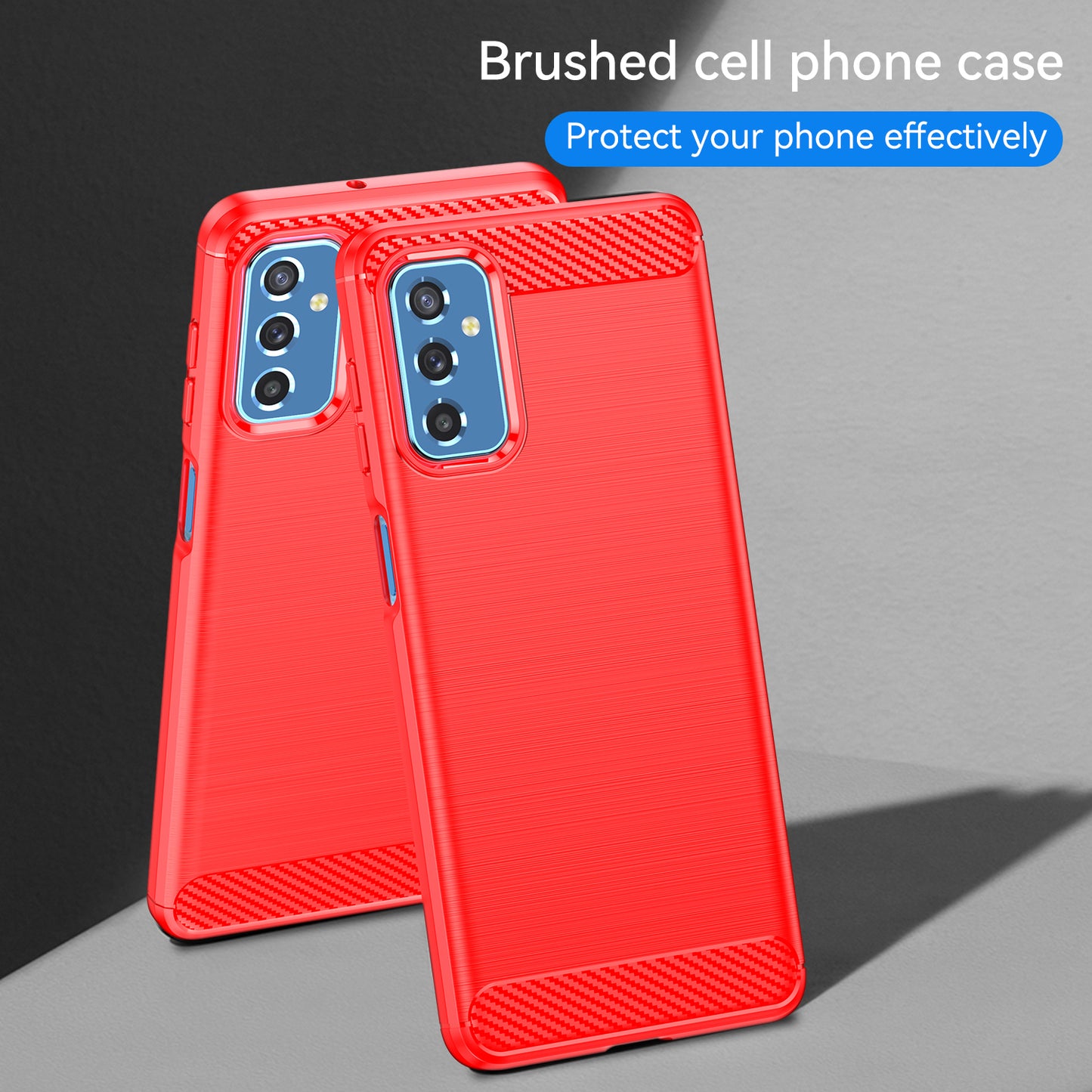 1.8mm Heat Dissipation TPU Case 1.8mm Brushed Surface Carbon Fiber Texture Phone Cover for Samsung Galaxy M52 5G