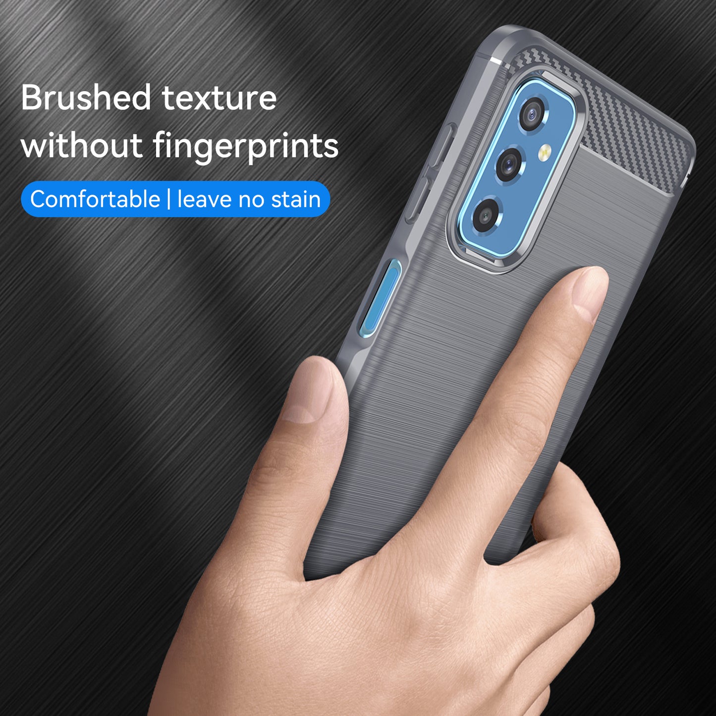 1.8mm Heat Dissipation TPU Case 1.8mm Brushed Surface Carbon Fiber Texture Phone Cover for Samsung Galaxy M52 5G