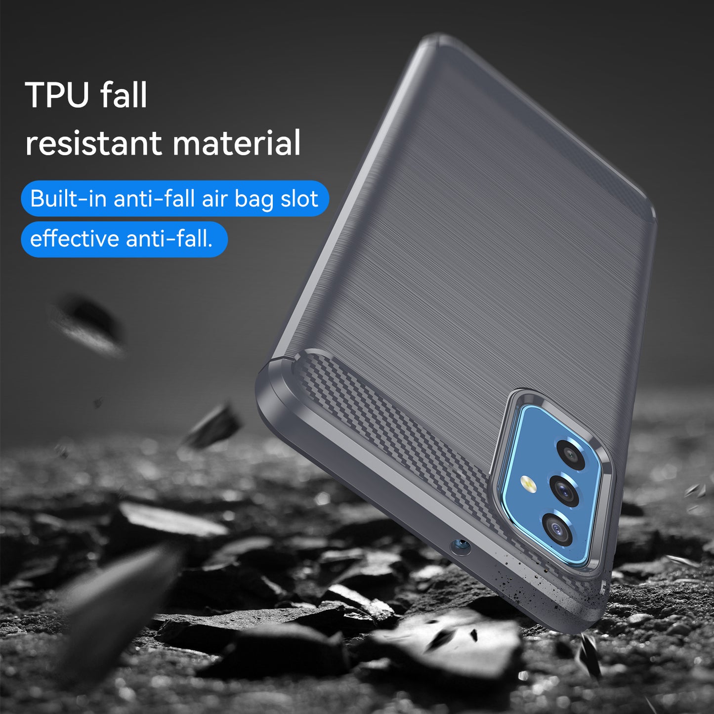 1.8mm Heat Dissipation TPU Case 1.8mm Brushed Surface Carbon Fiber Texture Phone Cover for Samsung Galaxy M52 5G
