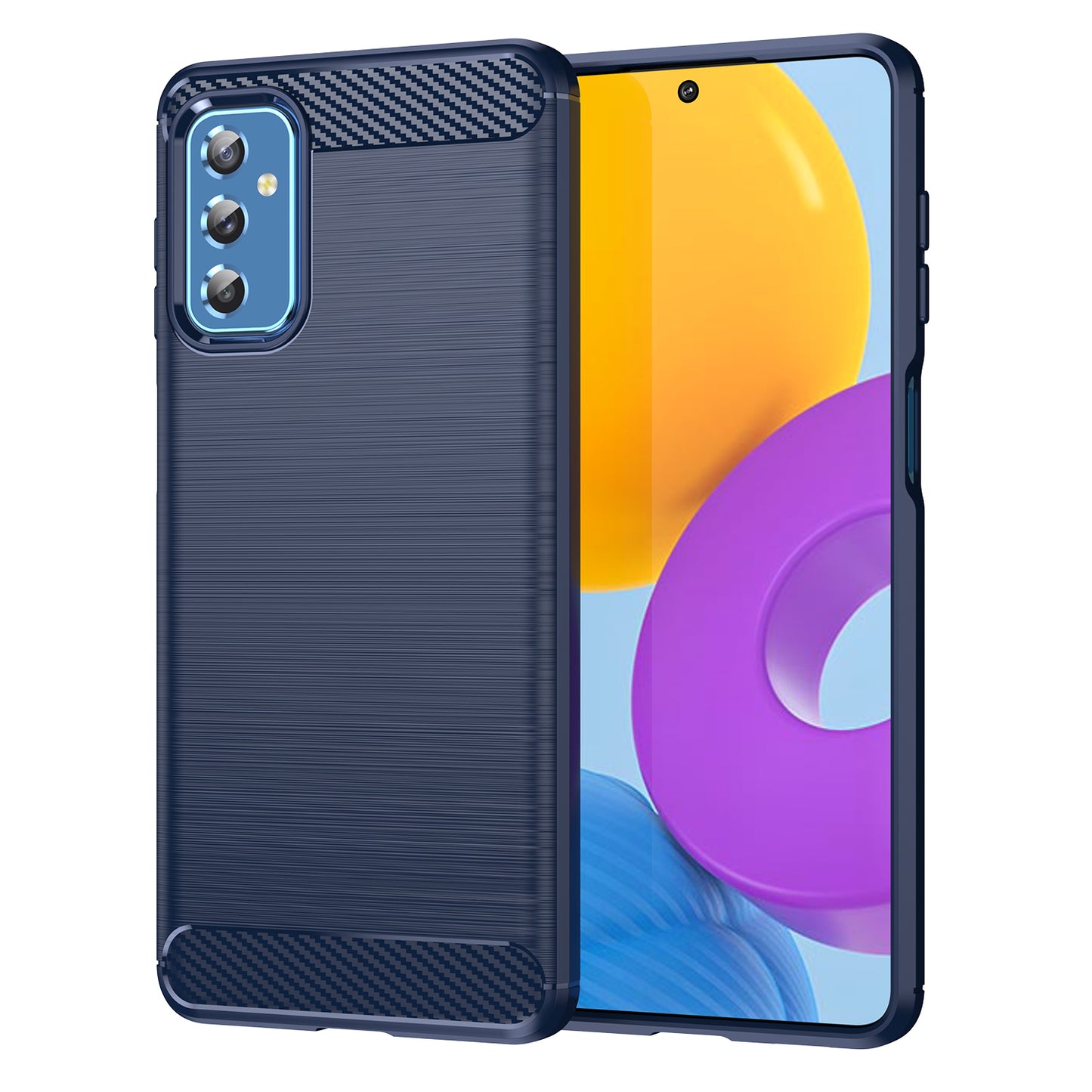 1.8mm Heat Dissipation TPU Case 1.8mm Brushed Surface Carbon Fiber Texture Phone Cover for Samsung Galaxy M52 5G