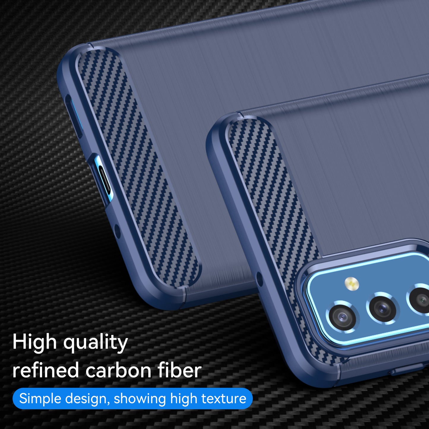 1.8mm Heat Dissipation TPU Case 1.8mm Brushed Surface Carbon Fiber Texture Phone Cover for Samsung Galaxy M52 5G