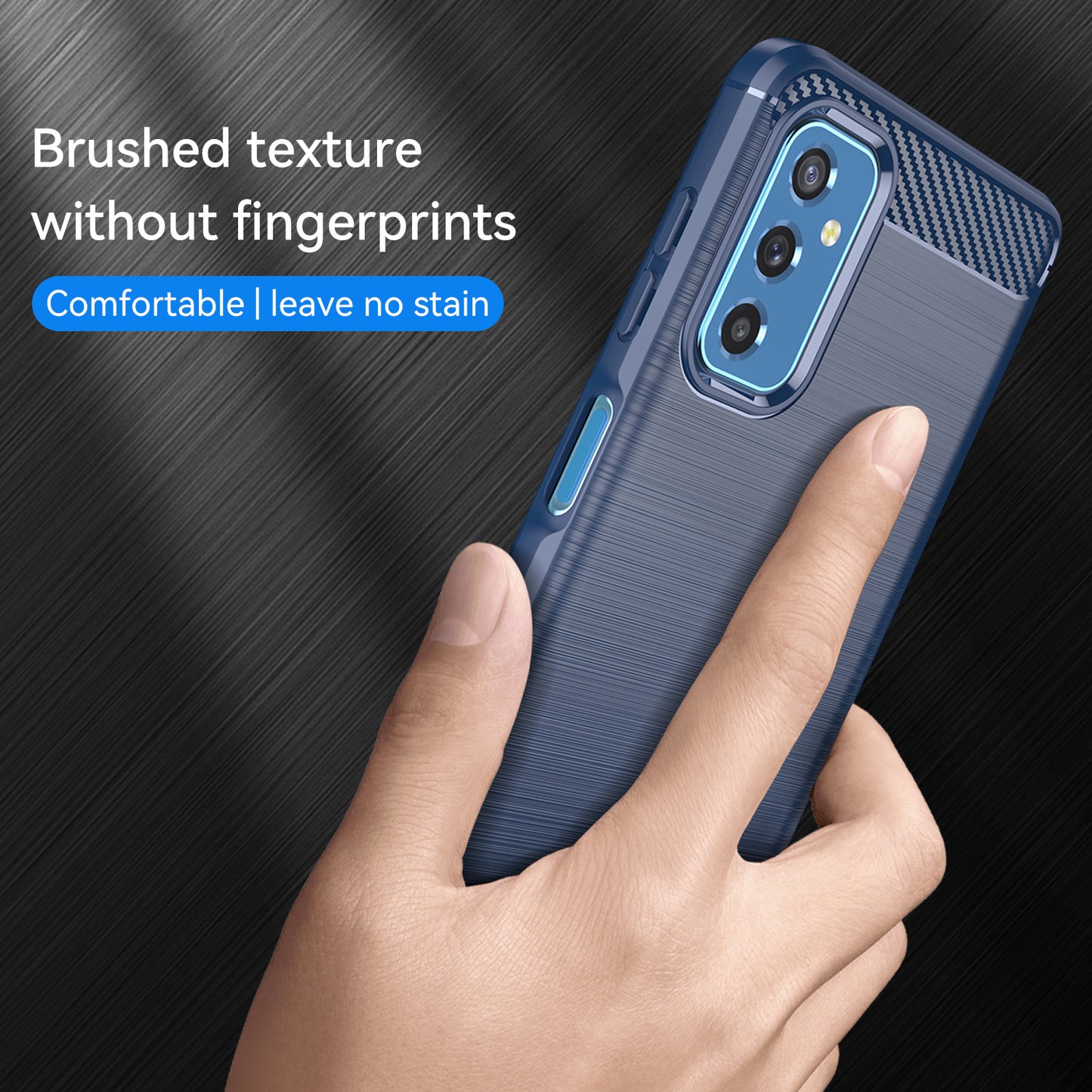 1.8mm Heat Dissipation TPU Case 1.8mm Brushed Surface Carbon Fiber Texture Phone Cover for Samsung Galaxy M52 5G