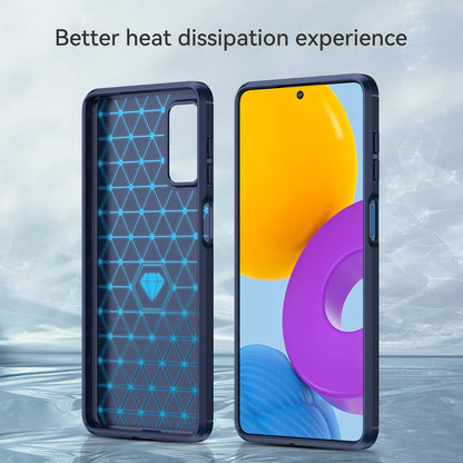 1.8mm Heat Dissipation TPU Case 1.8mm Brushed Surface Carbon Fiber Texture Phone Cover for Samsung Galaxy M52 5G