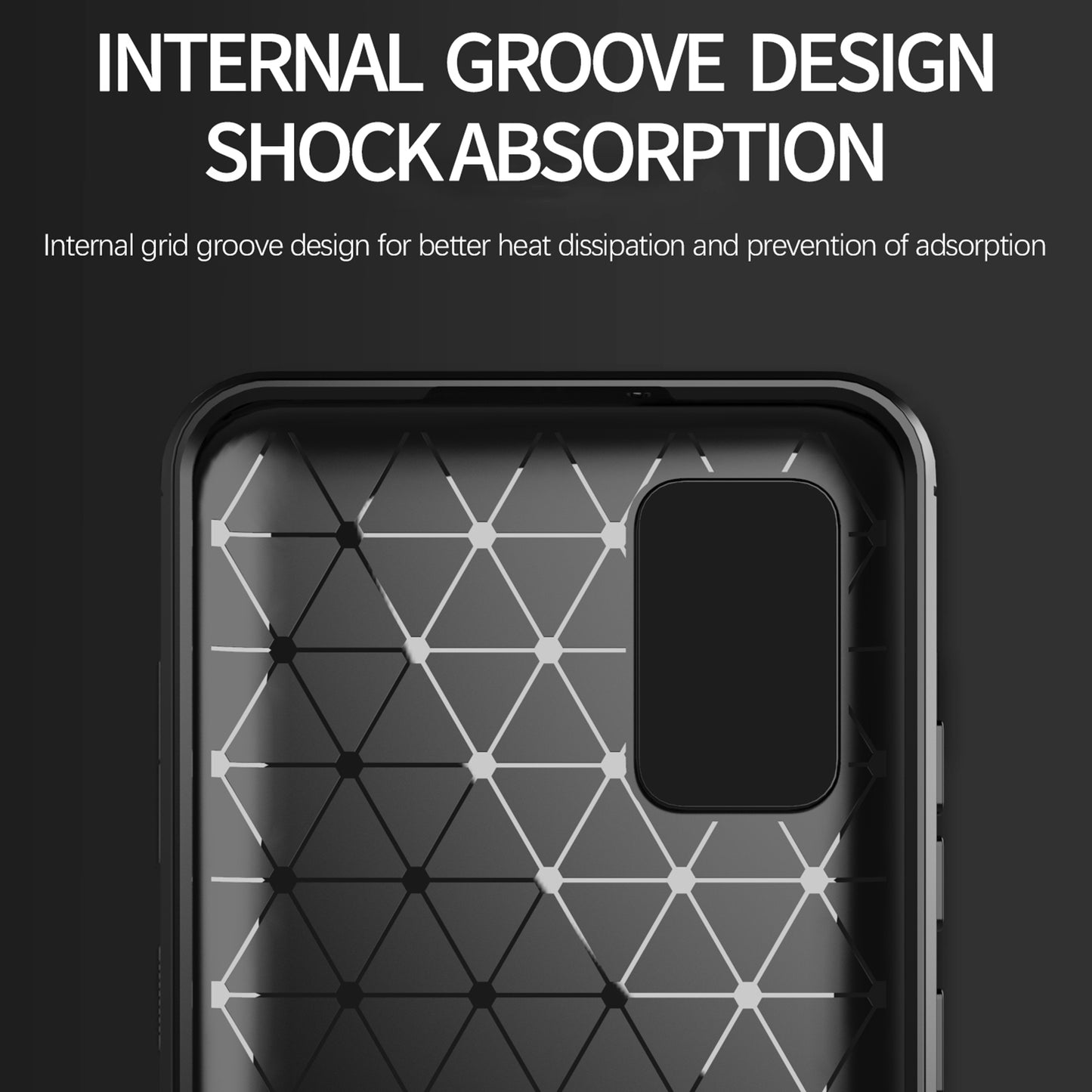 1.8mm Brushed Surface TPU Case Air Bag Buffering Corners Carbon Fiber Texture Phone Protective Cover for Samsung Galaxy A02s (164.2x75.9x9.1mm)