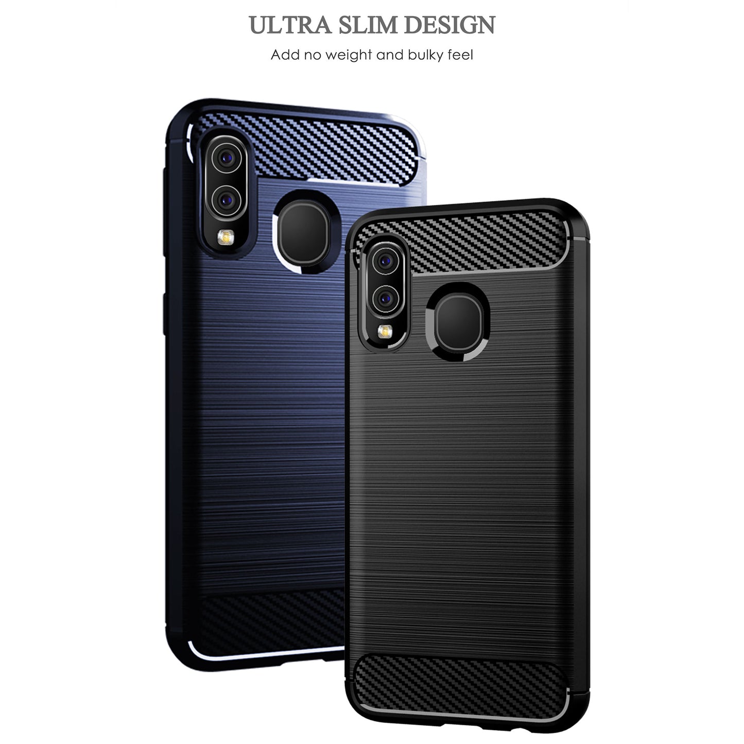 1.8mm Heat Dissipation TPU Case Ultra Thin Scratch-Resistant Carbon Fiber Texture Brushed Surface Phone Cover for Samsung Galaxy A40