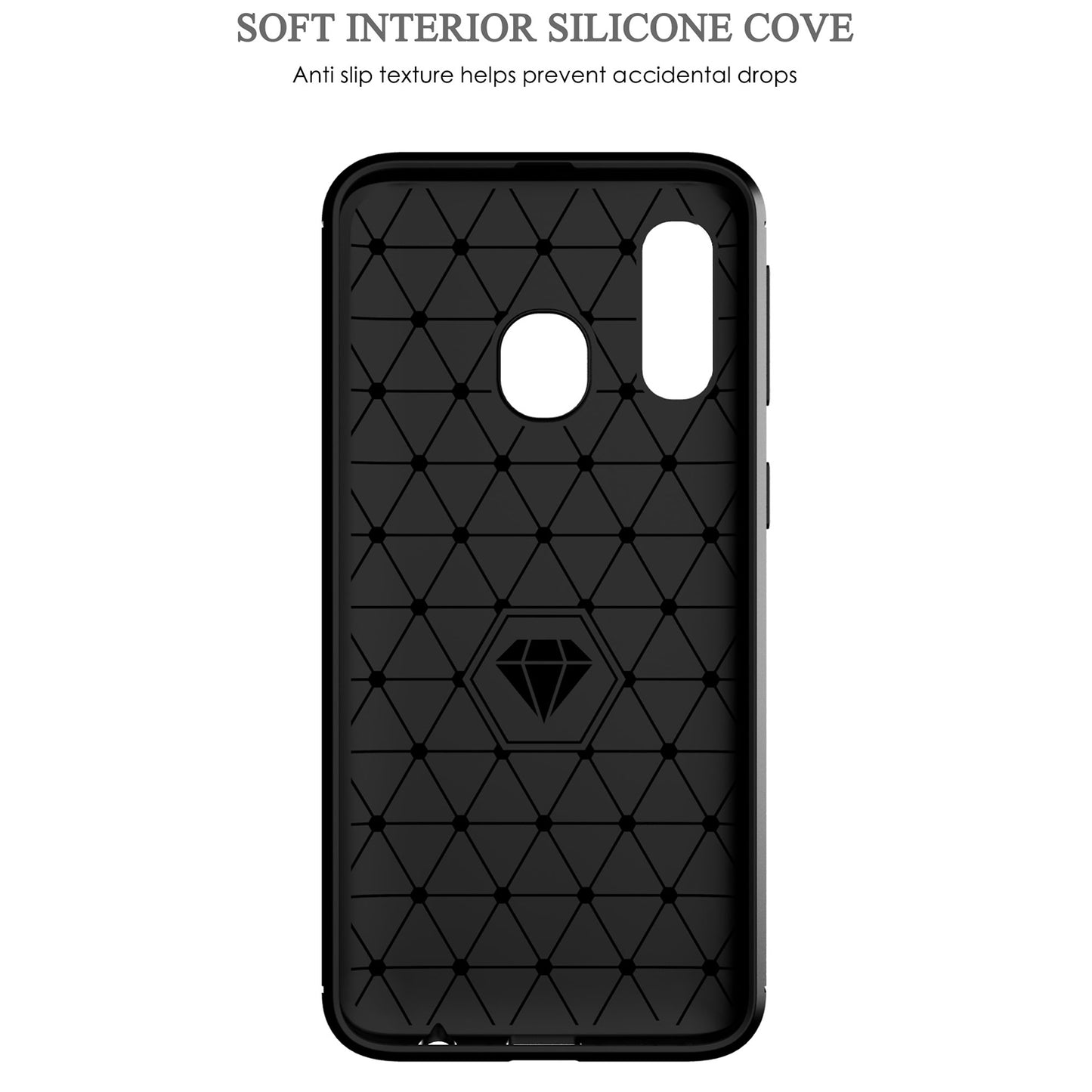 1.8mm Heat Dissipation TPU Case Ultra Thin Scratch-Resistant Carbon Fiber Texture Brushed Surface Phone Cover for Samsung Galaxy A40
