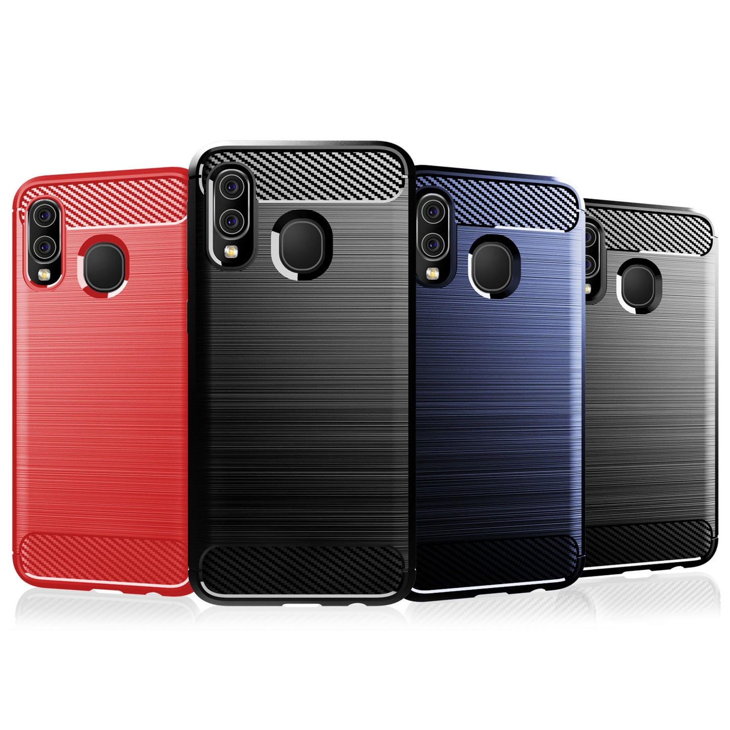 1.8mm Heat Dissipation TPU Case Ultra Thin Scratch-Resistant Carbon Fiber Texture Brushed Surface Phone Cover for Samsung Galaxy A40
