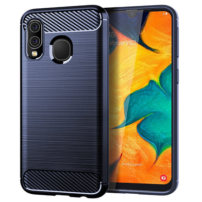1.8mm Heat Dissipation TPU Case Ultra Thin Scratch-Resistant Carbon Fiber Texture Brushed Surface Phone Cover for Samsung Galaxy A40