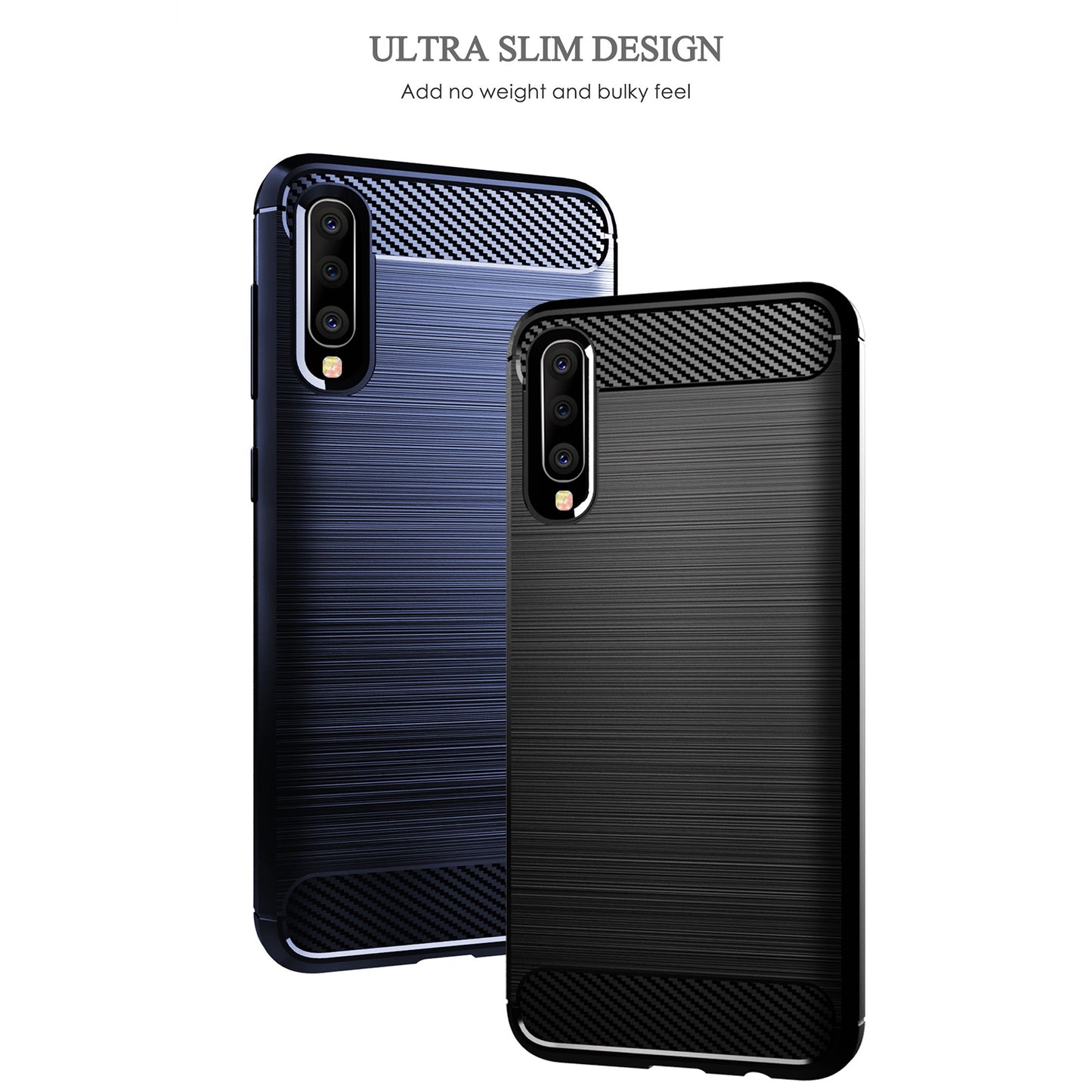 1.8mm Heat Dissipation TPU Case Super Slim Carbon Fiber Texture Scratch-Proof Brushed Surface Phone Cover for Samsung Galaxy A50/A50s/A30s