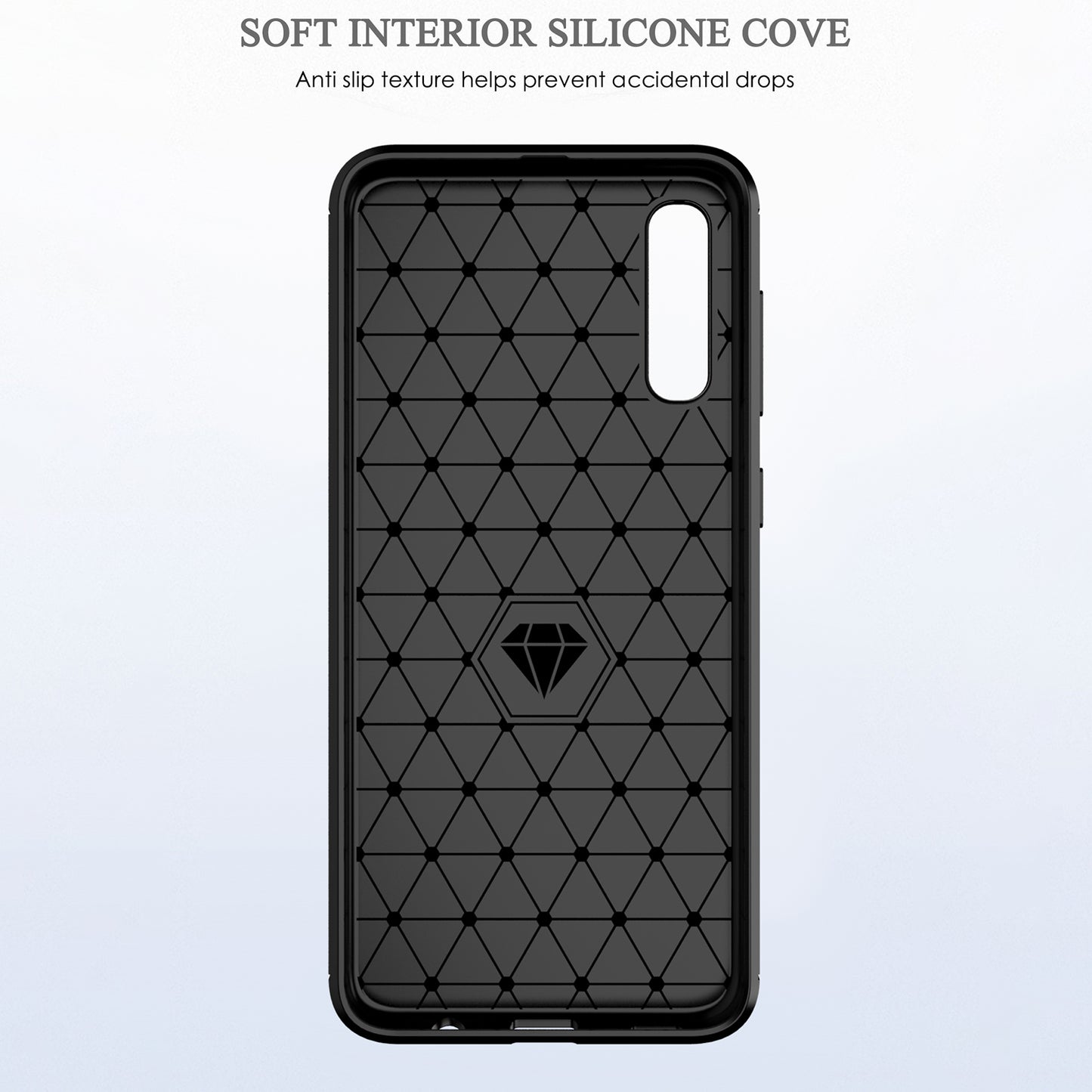 1.8mm Heat Dissipation TPU Case Super Slim Carbon Fiber Texture Scratch-Proof Brushed Surface Phone Cover for Samsung Galaxy A50/A50s/A30s
