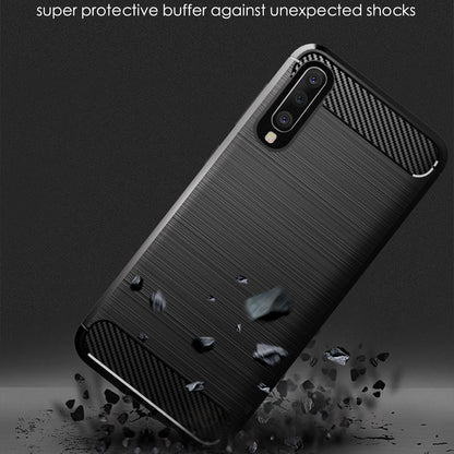1.8mm Heat Dissipation TPU Case Super Slim Carbon Fiber Texture Scratch-Proof Brushed Surface Phone Cover for Samsung Galaxy A50/A50s/A30s