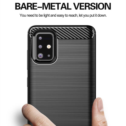 1.8mm eat Dissipation TPU Case Full Brushed Surface Coverage Carbon Fiber Texture Phone Cover for Samsung Galaxy A71 4G SM-A715