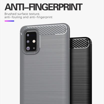 1.8mm eat Dissipation TPU Case Full Brushed Surface Coverage Carbon Fiber Texture Phone Cover for Samsung Galaxy A71 4G SM-A715
