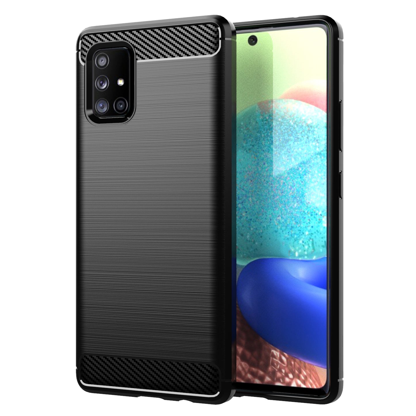 1.8mm Heat Dissipation TPU Case Shock-Absorbed Fall-Resistant Carbon Fiber Texture Brushed Surface Phone Cover for Samsung Galaxy A71 5G SM-A716
