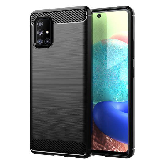 1.8mm Heat Dissipation TPU Case Shock-Absorbed Fall-Resistant Carbon Fiber Texture Brushed Surface Phone Cover for Samsung Galaxy A71 5G SM-A716
