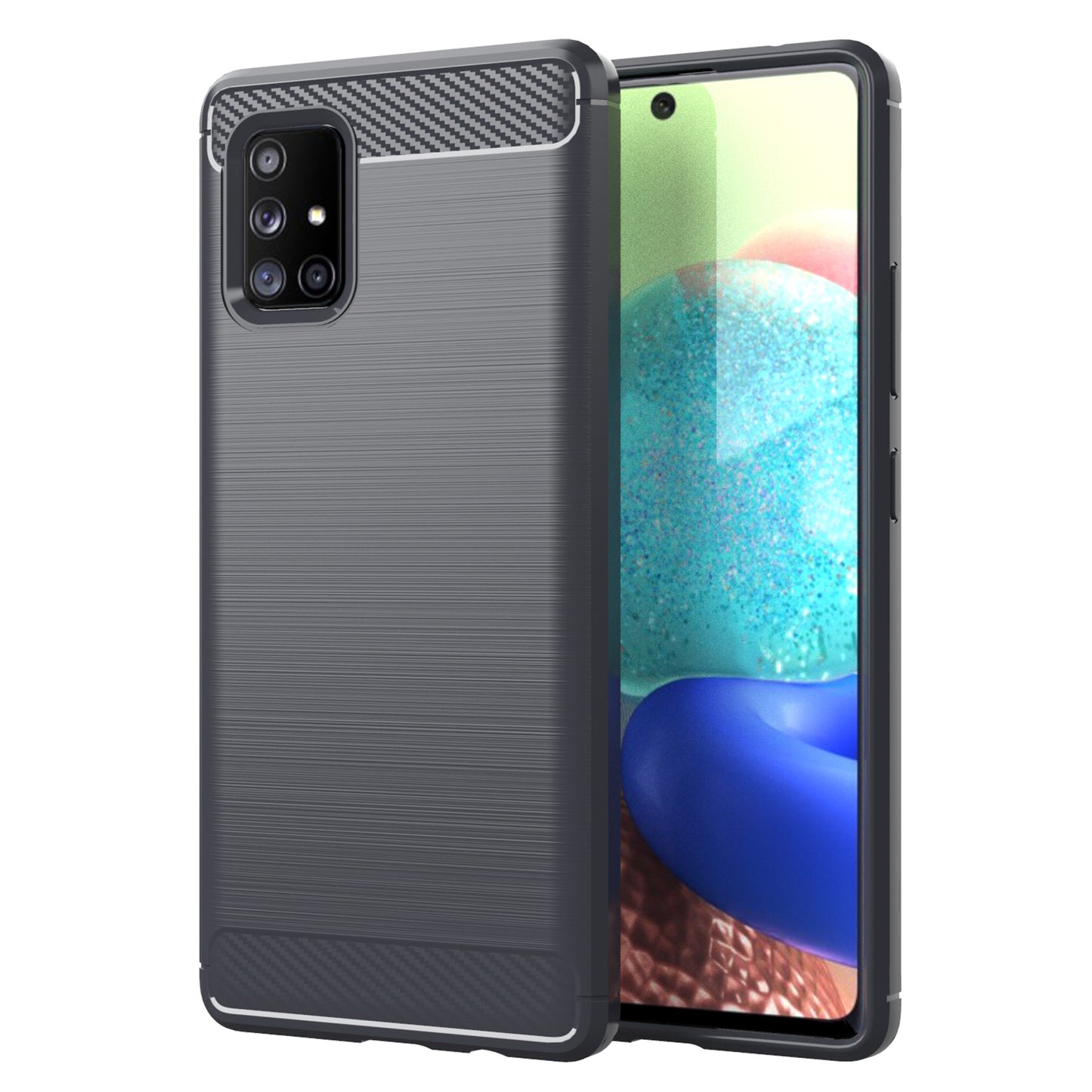 1.8mm Heat Dissipation TPU Case Shock-Absorbed Fall-Resistant Carbon Fiber Texture Brushed Surface Phone Cover for Samsung Galaxy A71 5G SM-A716