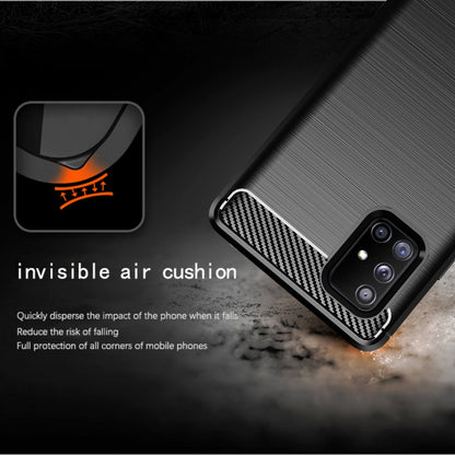 1.8mm Heat Dissipation TPU Case Shock-Absorbed Fall-Resistant Carbon Fiber Texture Brushed Surface Phone Cover for Samsung Galaxy A71 5G SM-A716