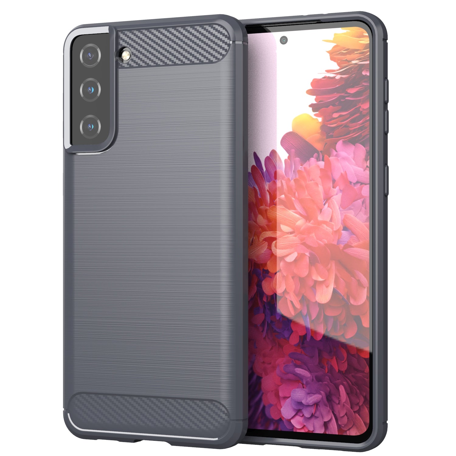 1.8mm Ultra Thin Soft TPU Case Heat Dissipation Carbon Fiber Texture Phone Cover with Brushed Surface for Samsung Galaxy S21+ 5G