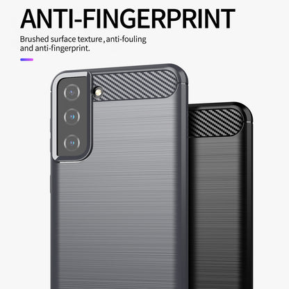 1.8mm Ultra Thin Soft TPU Case Heat Dissipation Carbon Fiber Texture Phone Cover with Brushed Surface for Samsung Galaxy S21+ 5G