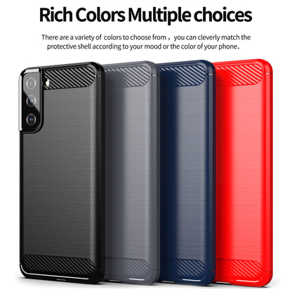 1.8mm Ultra Thin Soft TPU Case Heat Dissipation Carbon Fiber Texture Phone Cover with Brushed Surface for Samsung Galaxy S21+ 5G