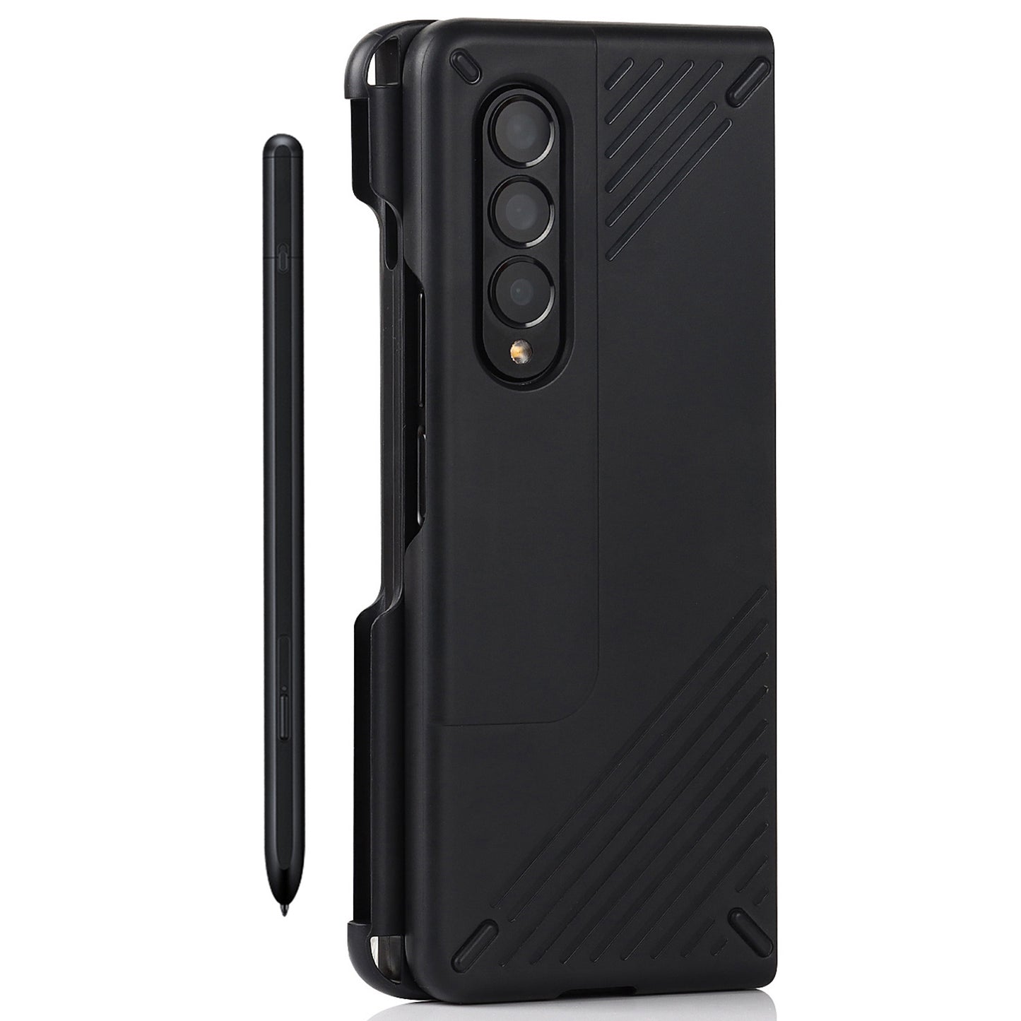 Anti-scratch Hard PC Folding Phone Case with Stylus Pen Slot for Samsung Galaxy Z Fold3 5G