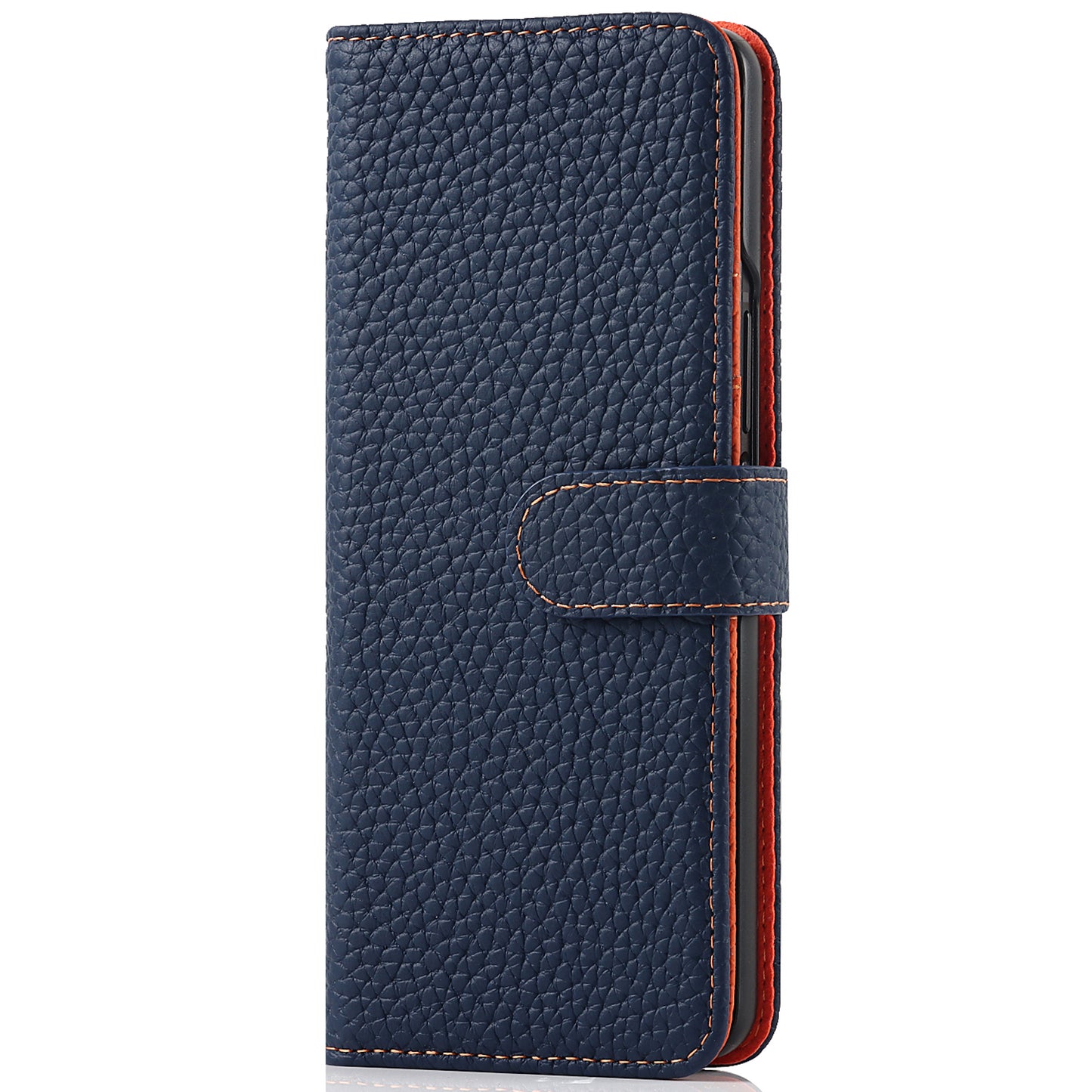 Stand Wallet Design Litchi Texture Genuine Leather + PC Phone Case Cover with Detachable Pen Slot for Samsung Galaxy Z Fold3 5G