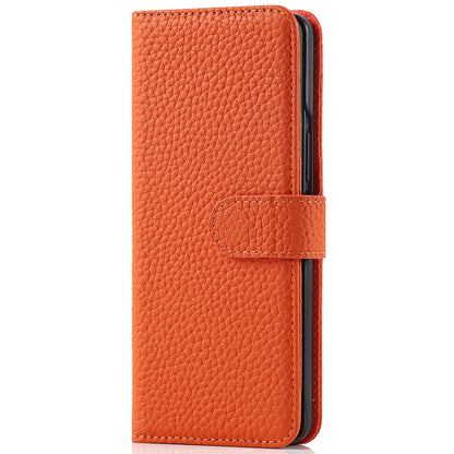 Stand Wallet Design Litchi Texture Genuine Leather + PC Phone Case Cover with Detachable Pen Slot for Samsung Galaxy Z Fold3 5G