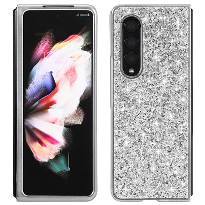 Glitter Sequins TPU Frame + PC Back Cover Electroplating Protective Phone Case for Samsung Galaxy Z Fold3 5G