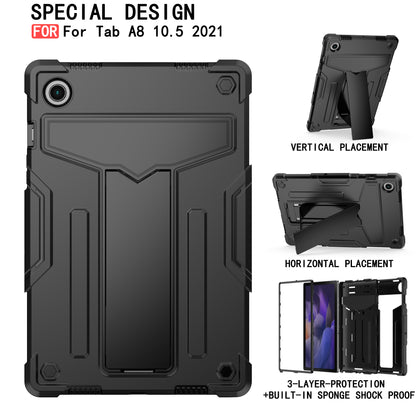 Foldable T-shaped Tablet Case with Kickstand PC Silicone Shockproof Protector Cover for Samsung Galaxy Tab A8 10.5 (2021)