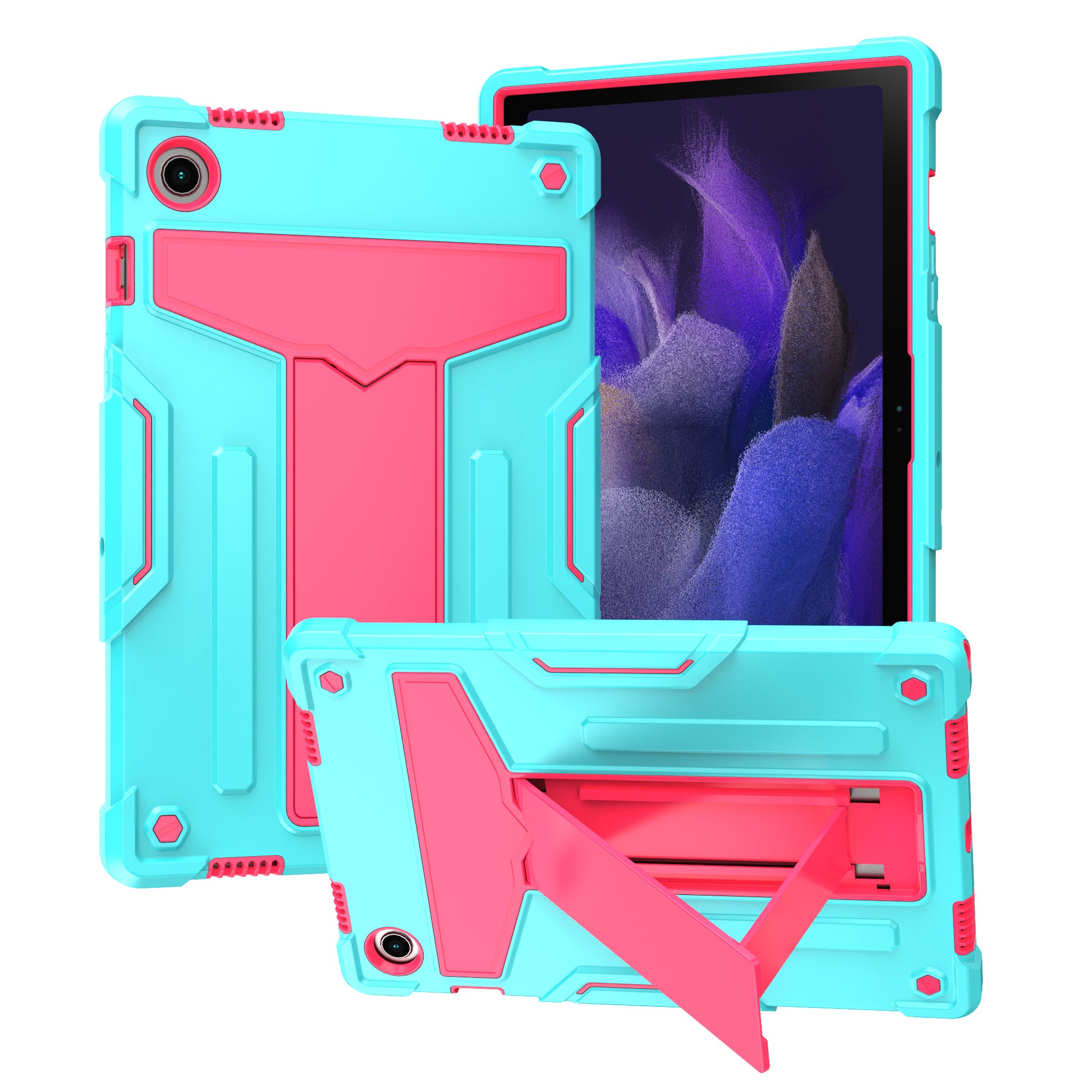 Foldable T-shaped Tablet Case with Kickstand PC Silicone Shockproof Protector Cover for Samsung Galaxy Tab A8 10.5 (2021)