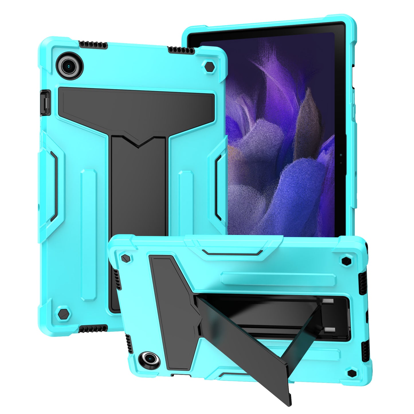 Foldable T-shaped Tablet Case with Kickstand PC Silicone Shockproof Protector Cover for Samsung Galaxy Tab A8 10.5 (2021)