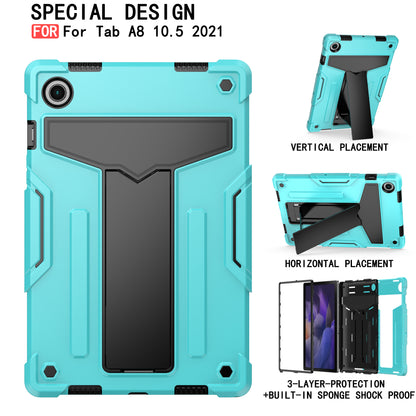 Foldable T-shaped Tablet Case with Kickstand PC Silicone Shockproof Protector Cover for Samsung Galaxy Tab A8 10.5 (2021)