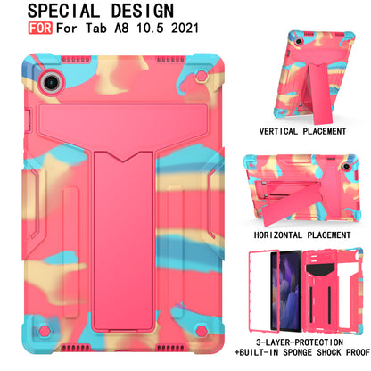 Foldable T-shaped Tablet Case with Kickstand PC Silicone Shockproof Protector Cover for Samsung Galaxy Tab A8 10.5 (2021)
