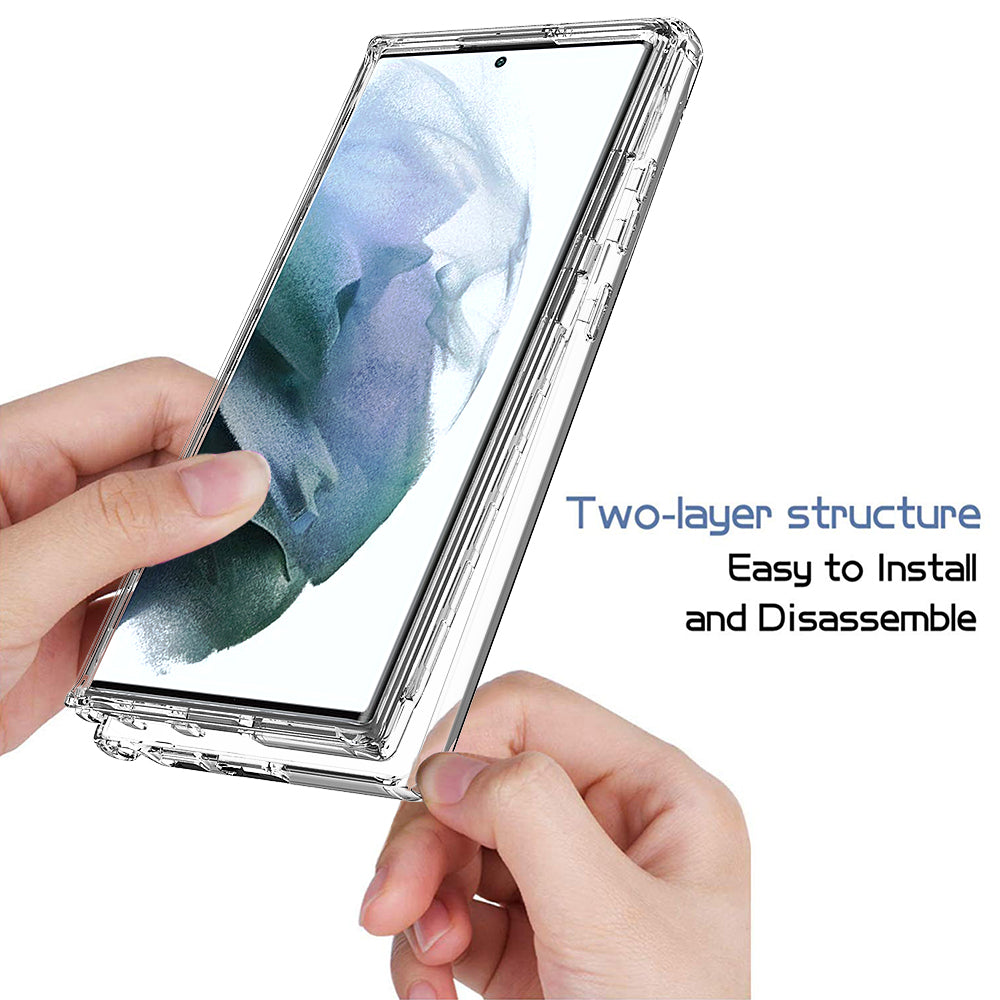 For Samsung Galaxy S22 Ultra 5G TPU + PC Anti-scratch Cell Phone Case Detachable 2-in-1 Design Clear Gradient Color Cover