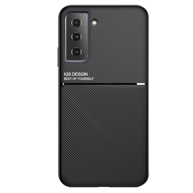 Lines Imprinting PU Leather Ultra Thin Shockproof TPU Back Protective Shell Cover with Built-in Magnetic Metal Sheet for Samsung Galaxy S21 FE 5G / S21 Fan Edition