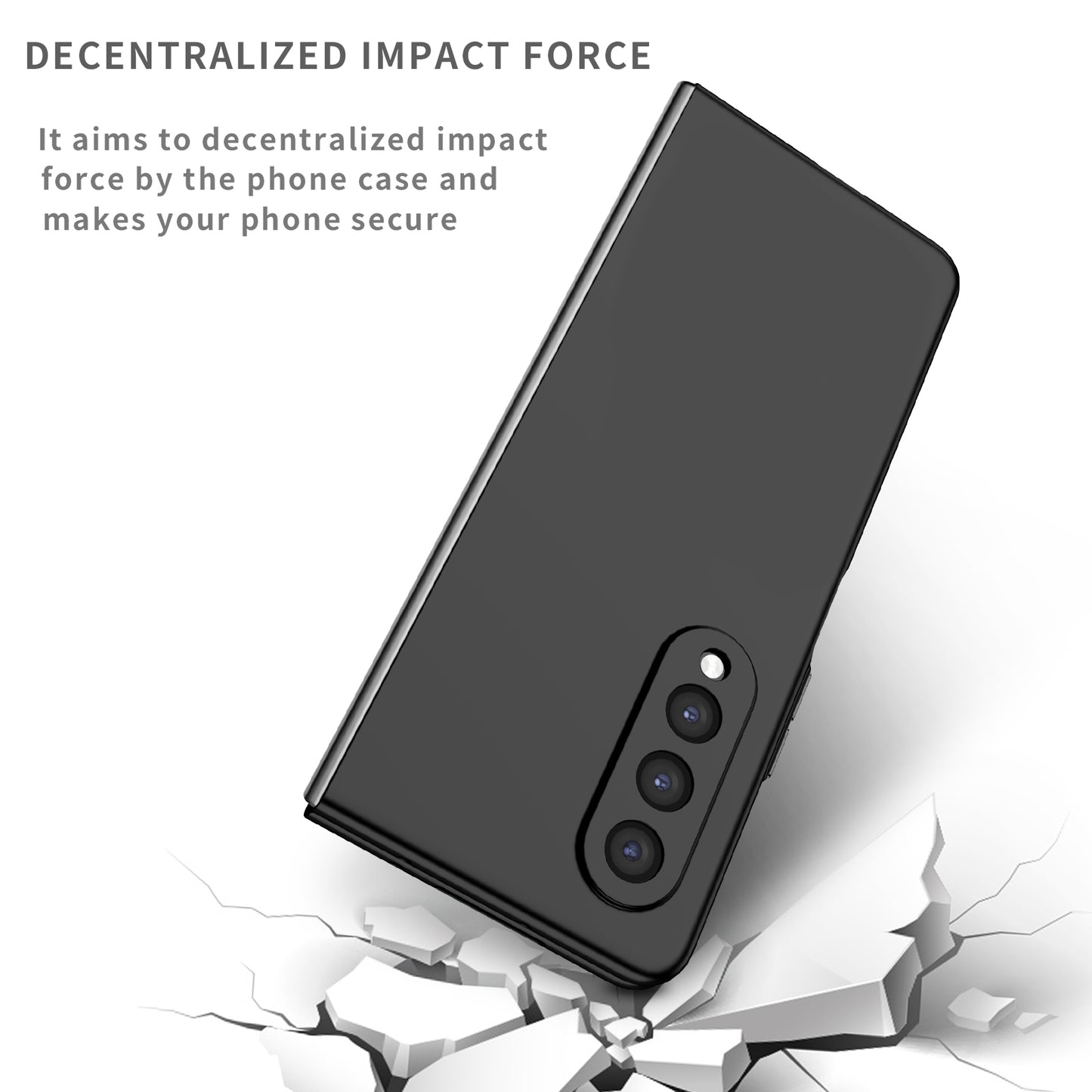 For Samsung Galaxy Z Fold3 5G Hard PC Rubberized Phone Case Anti-scratch Shock Absorbing Folding Phone Cover
