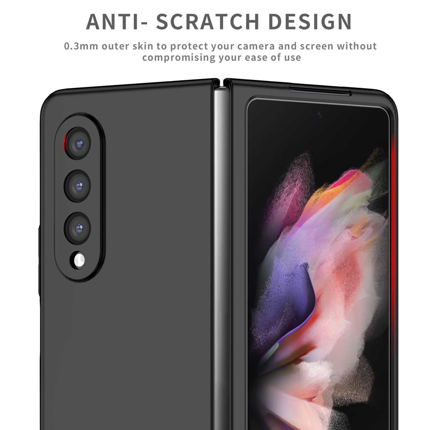 For Samsung Galaxy Z Fold3 5G Hard PC Rubberized Phone Case Anti-scratch Shock Absorbing Folding Phone Cover
