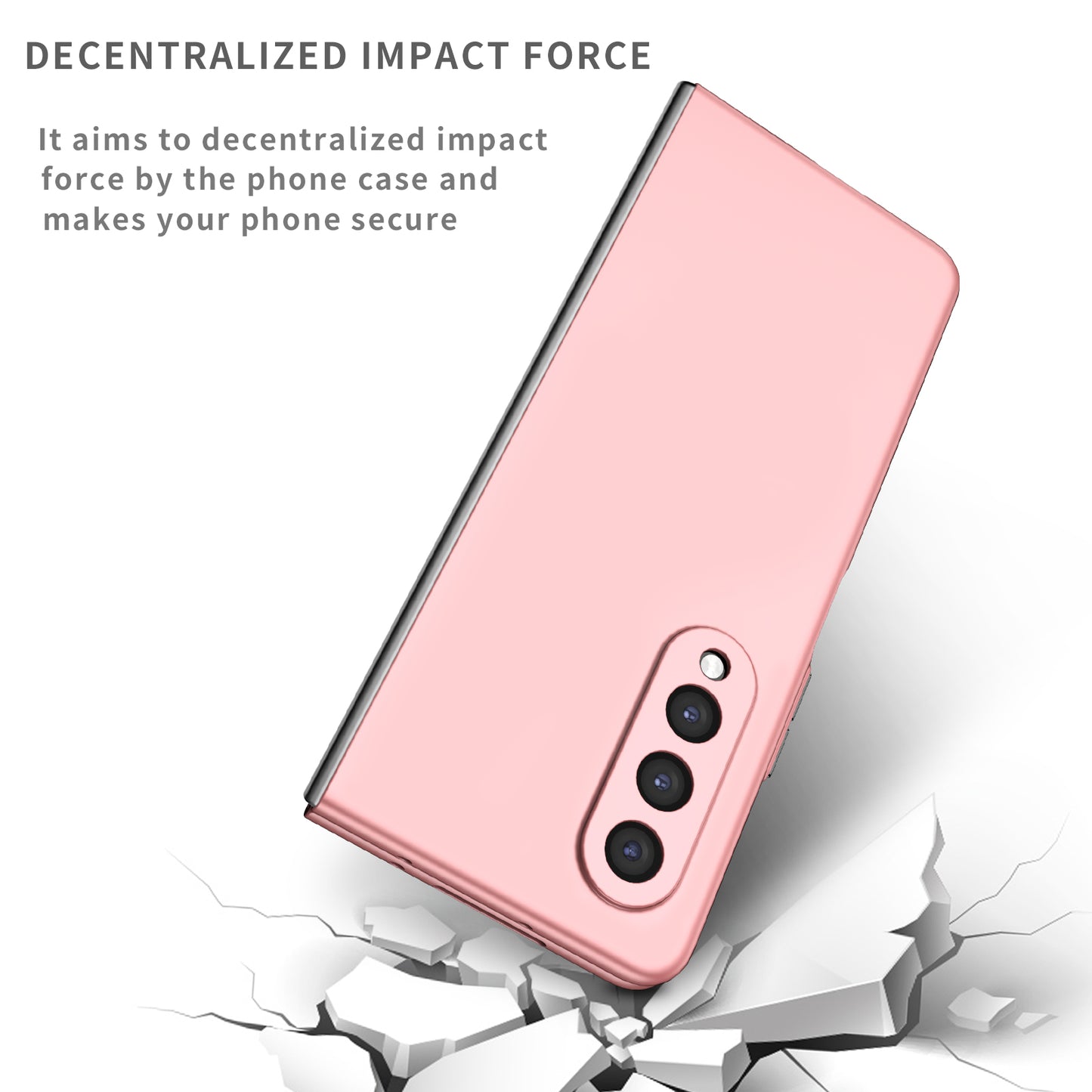 For Samsung Galaxy Z Fold3 5G Hard PC Rubberized Phone Case Anti-scratch Shock Absorbing Folding Phone Cover