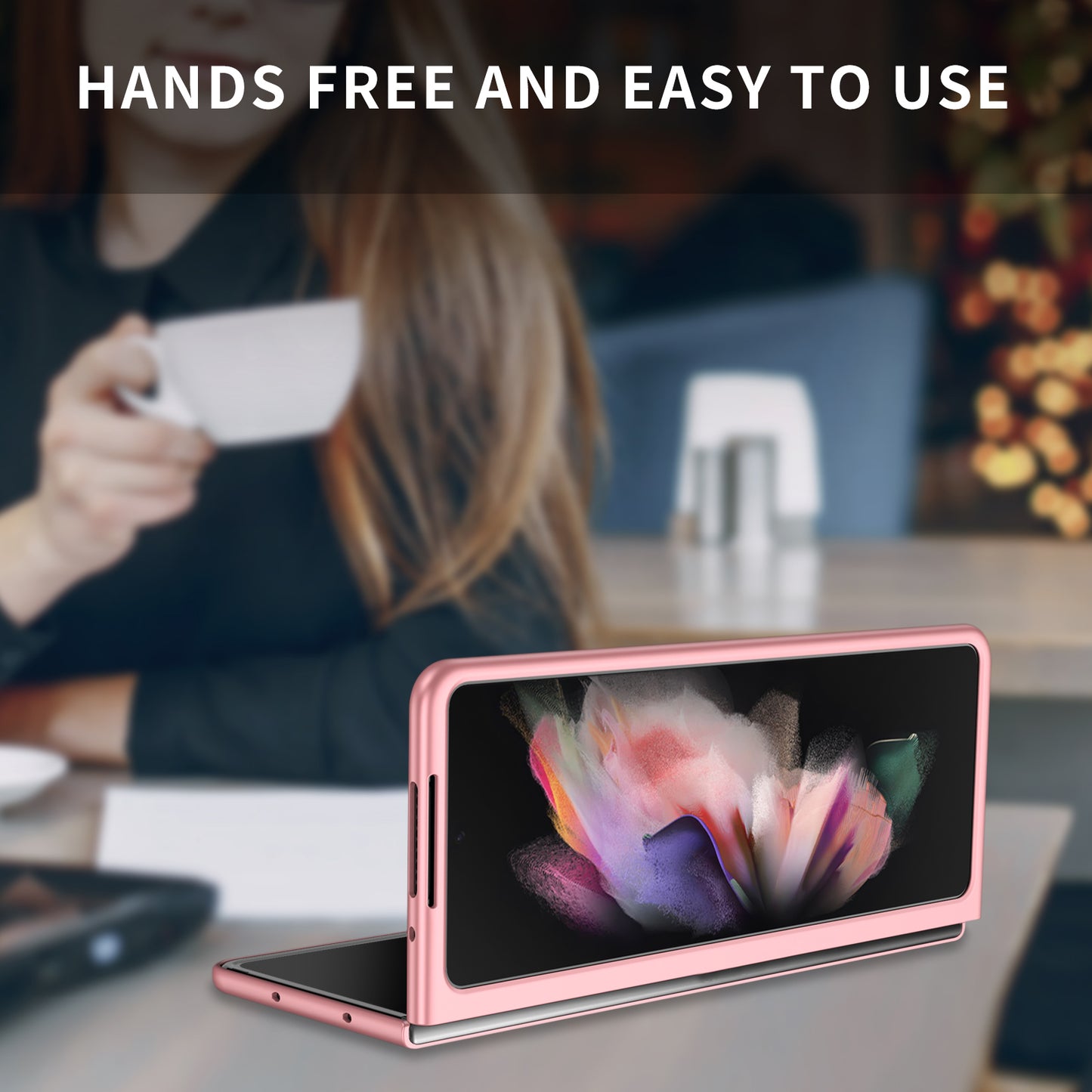 For Samsung Galaxy Z Fold3 5G Hard PC Rubberized Phone Case Anti-scratch Shock Absorbing Folding Phone Cover