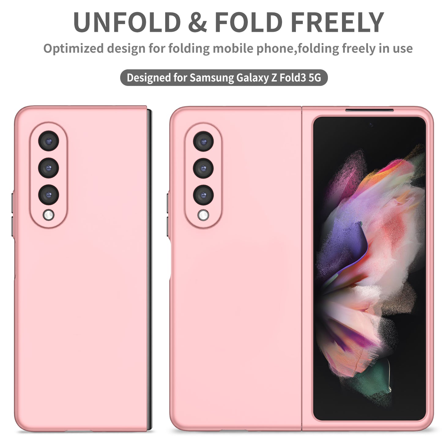 For Samsung Galaxy Z Fold3 5G Hard PC Rubberized Phone Case Anti-scratch Shock Absorbing Folding Phone Cover