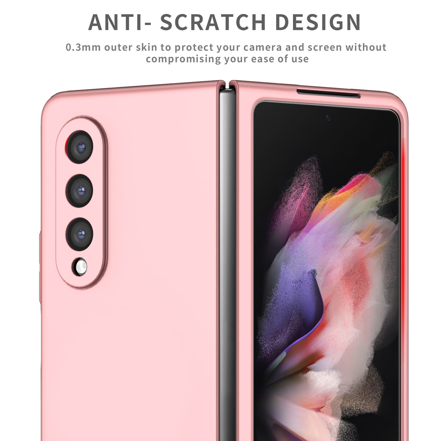 For Samsung Galaxy Z Fold3 5G Hard PC Rubberized Phone Case Anti-scratch Shock Absorbing Folding Phone Cover