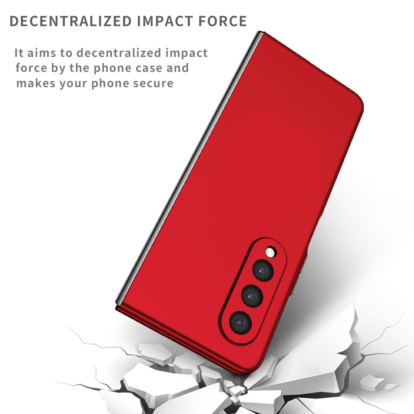 For Samsung Galaxy Z Fold3 5G Hard PC Rubberized Phone Case Anti-scratch Shock Absorbing Folding Phone Cover