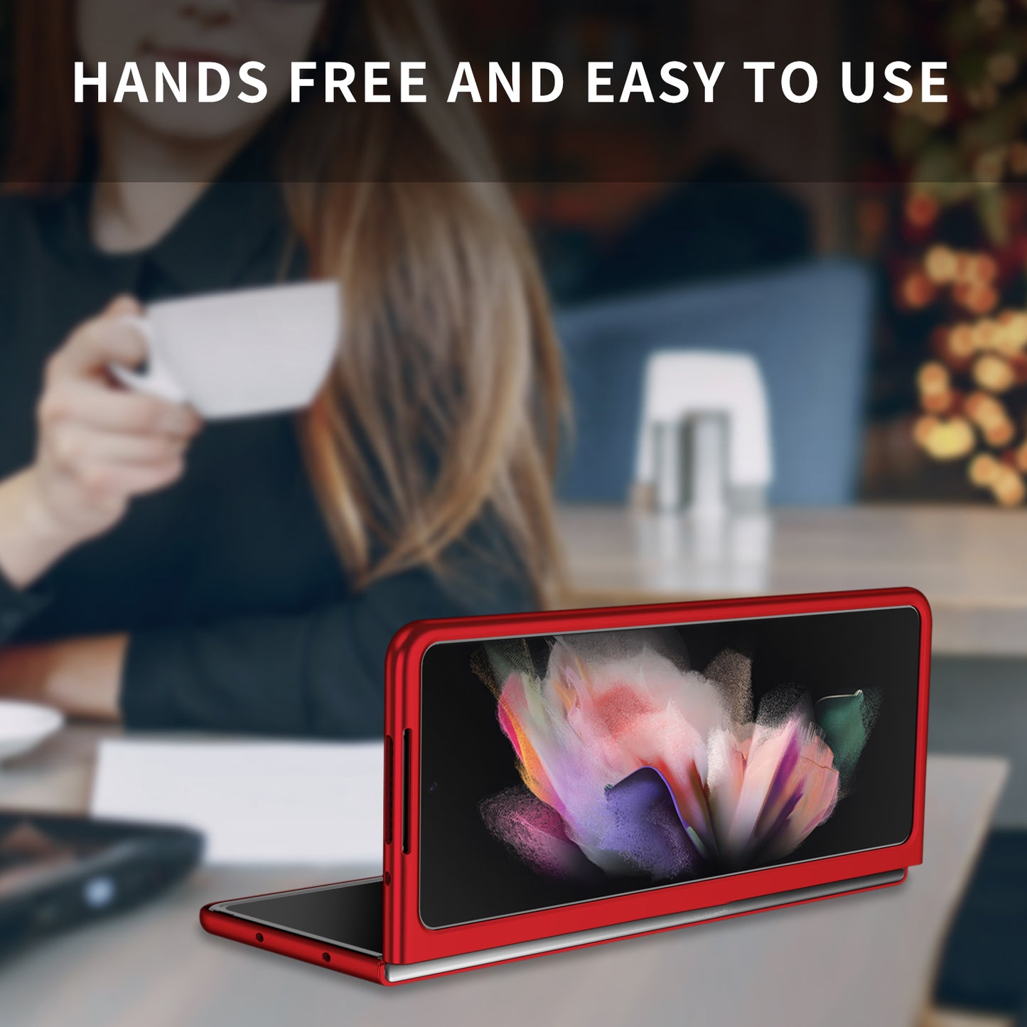 For Samsung Galaxy Z Fold3 5G Hard PC Rubberized Phone Case Anti-scratch Shock Absorbing Folding Phone Cover