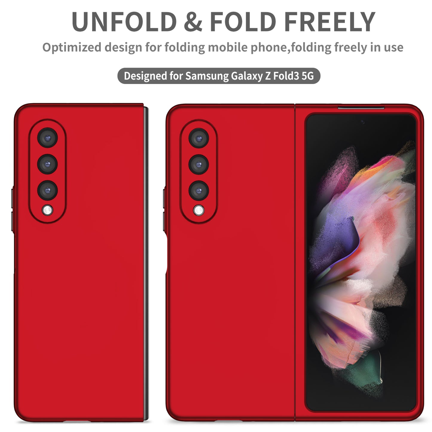 For Samsung Galaxy Z Fold3 5G Hard PC Rubberized Phone Case Anti-scratch Shock Absorbing Folding Phone Cover