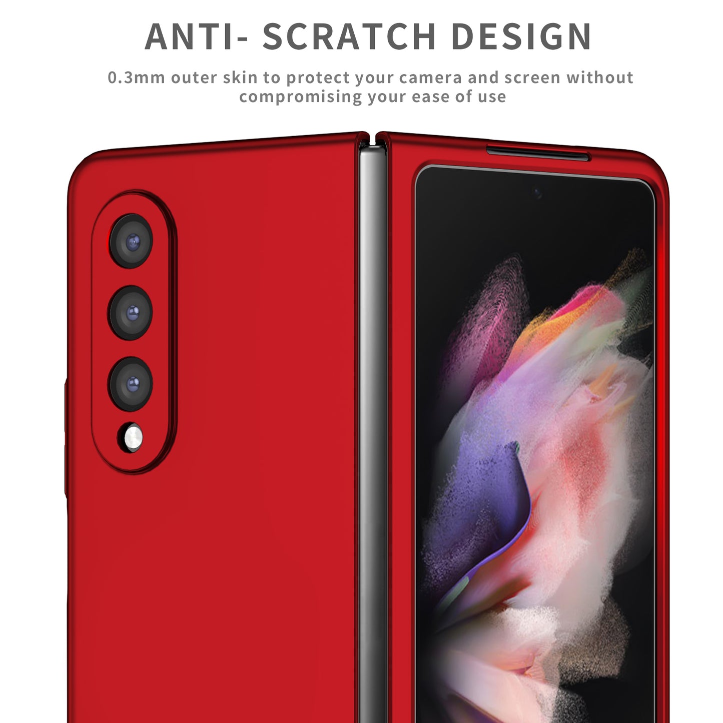 For Samsung Galaxy Z Fold3 5G Hard PC Rubberized Phone Case Anti-scratch Shock Absorbing Folding Phone Cover