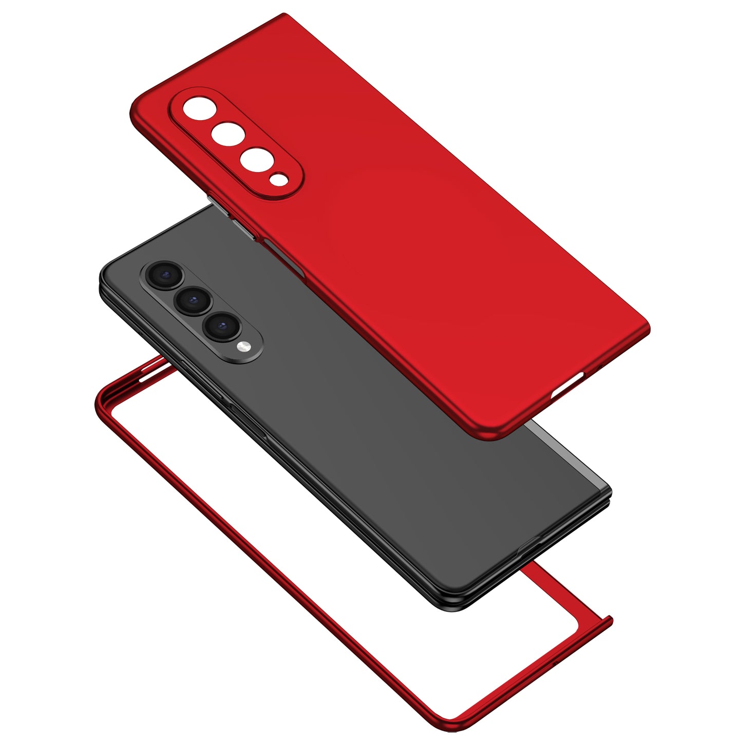 For Samsung Galaxy Z Fold3 5G Hard PC Rubberized Phone Case Anti-scratch Shock Absorbing Folding Phone Cover