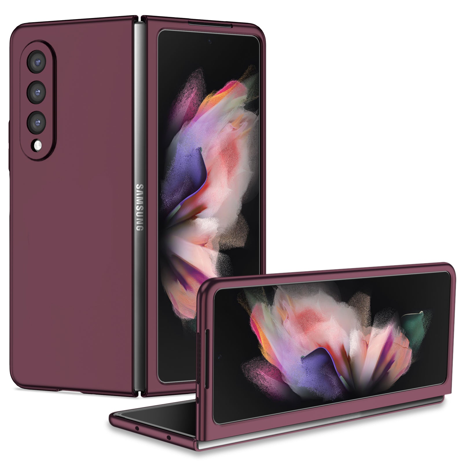 For Samsung Galaxy Z Fold3 5G Hard PC Rubberized Phone Case Anti-scratch Shock Absorbing Folding Phone Cover