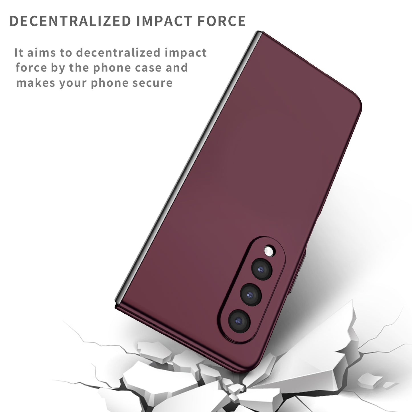 For Samsung Galaxy Z Fold3 5G Hard PC Rubberized Phone Case Anti-scratch Shock Absorbing Folding Phone Cover